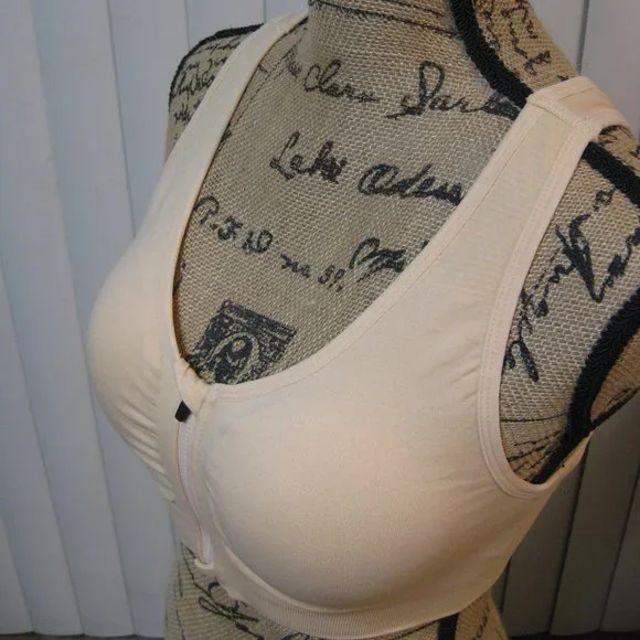 NWOT nude zip front sports bra M med - Picture 2 of 6